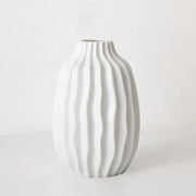 Vaso Ceramico Fiori Bianchi - Decorazione Decorativa Moderna per la Casa - Decorazione per Matrimonio - Decorazione per Ufficio - Camera - 20cm