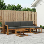 Set di divani da esterno 6 pz Naturale e Antracite Poliestere 3385153
