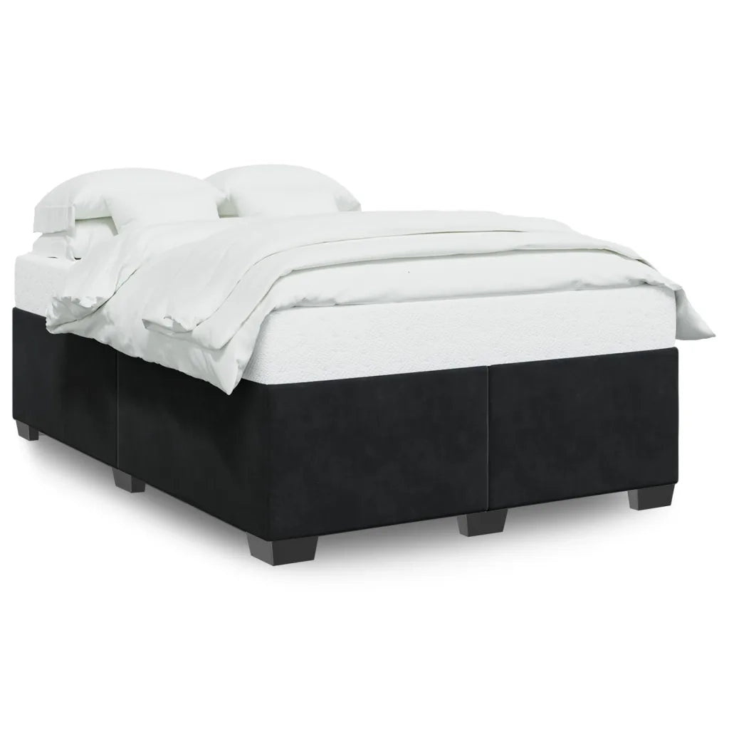 Giroletto senza Materasso-Struttura Letto Nero 160x200 cm in Velluto 156563