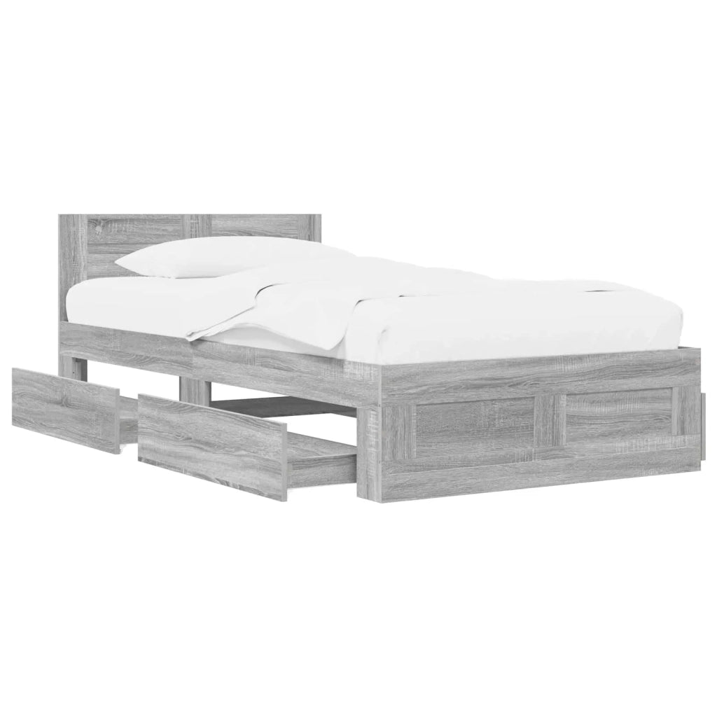 Struttura letto con testata Sonoma grigio 80 x 200 cm 3429681
