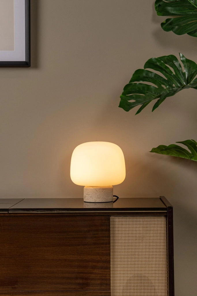 Lampada da tavolo ANSTON marmo vetro opalino E27 Lucide