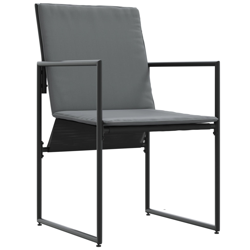 Poltrone da Giardino con Cuscini 4 pz Nero Textilene