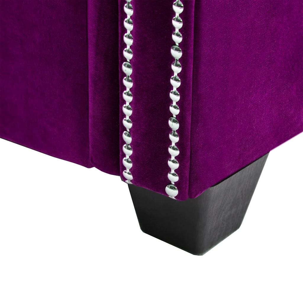 Divano Chesterfield a 3 Posti in Velluto 199x75x72 cm Viola 247147
