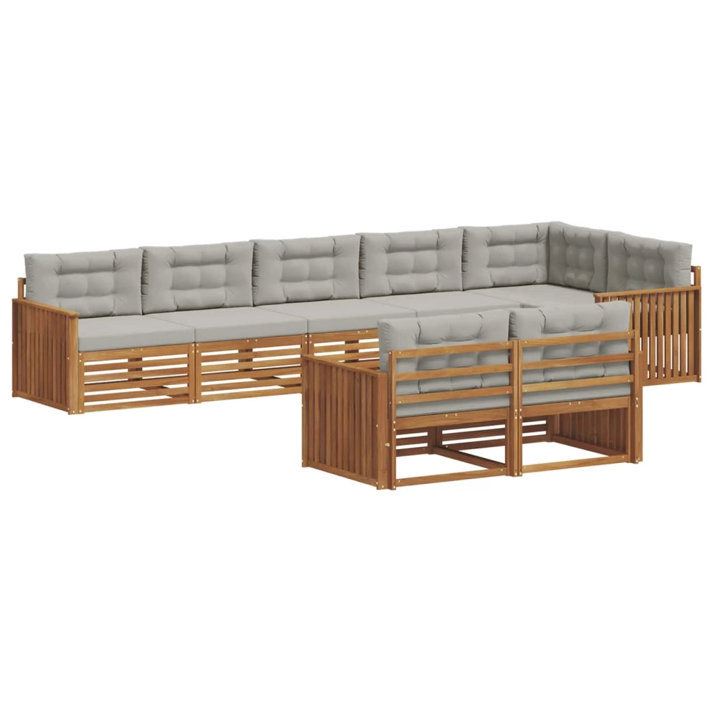 Set di divani da esterno 8 pcs Grigio Naturale e Chiaro 3373656
