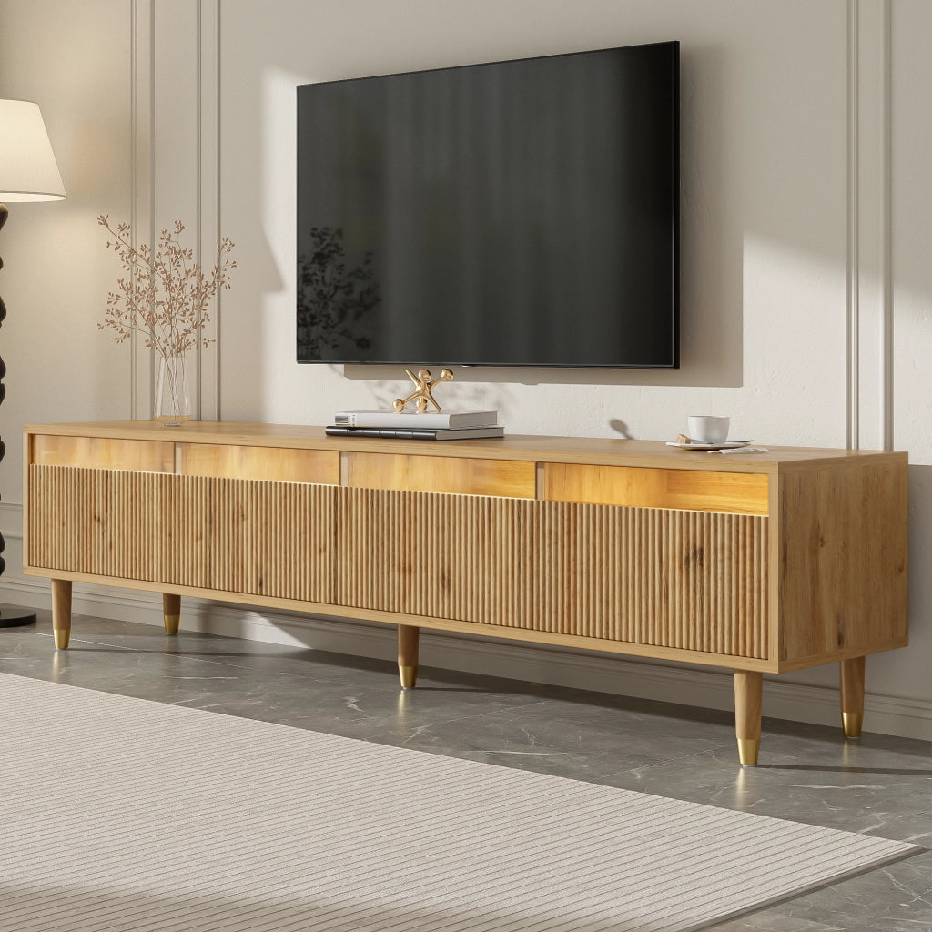 Mobile TV con 4 Cassetti e Foro Passacavi per Soggiorno; in MDF; 178 × 35 × 45 cm; Legno