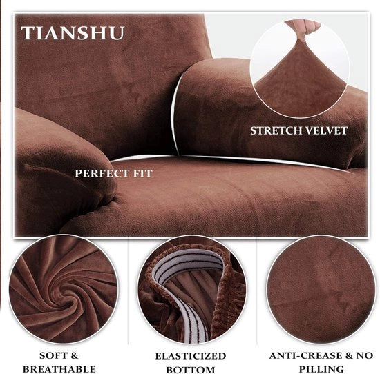 Fauteuil con Stoffa di Spandex Hoes Stretch Fauteuil Hoes Moderne Divano con Placca in Felpa Fauteuil Hoes Protezione per Mobili Bancarella Hoes per Fauteuil Hoes (con Caffè)
