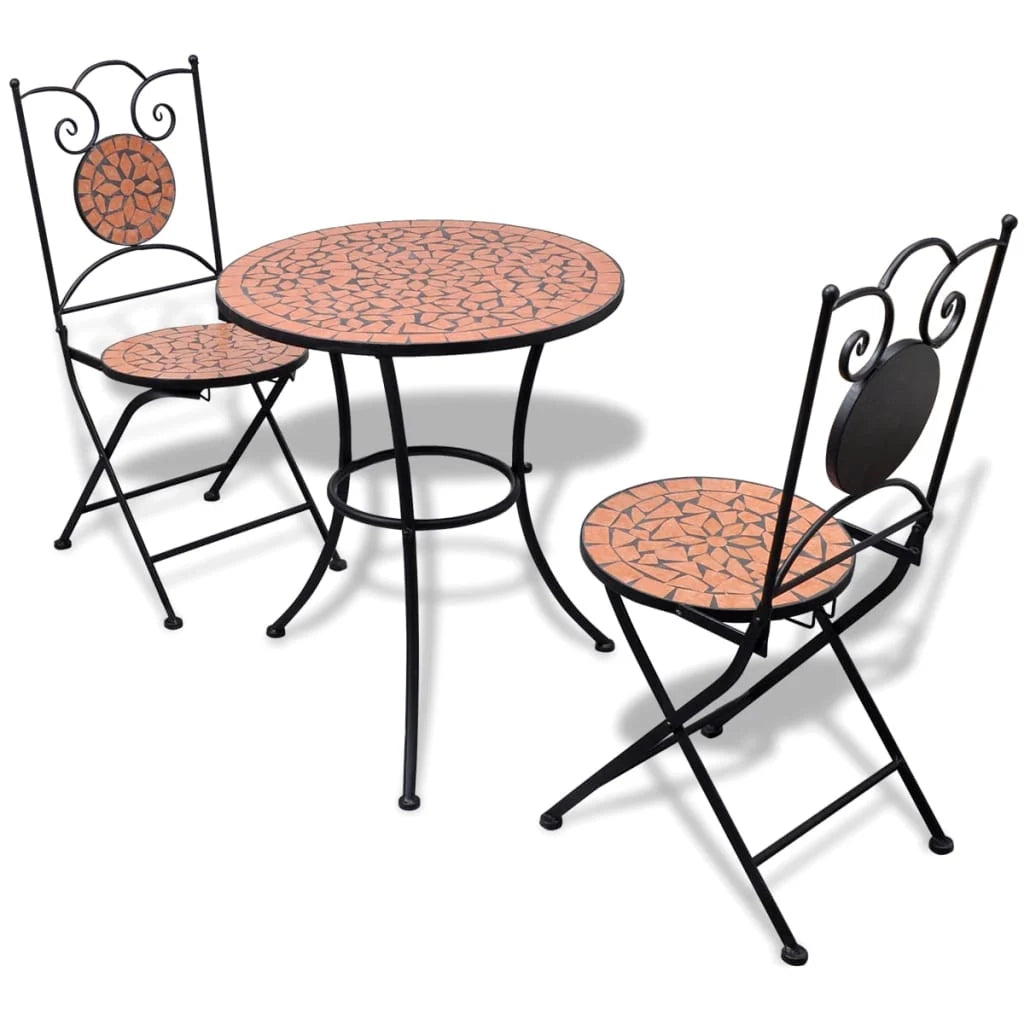 Set di mobili da bistrot da 3 pezzi con piastrelle in ceramica color terracotta 02_0014539