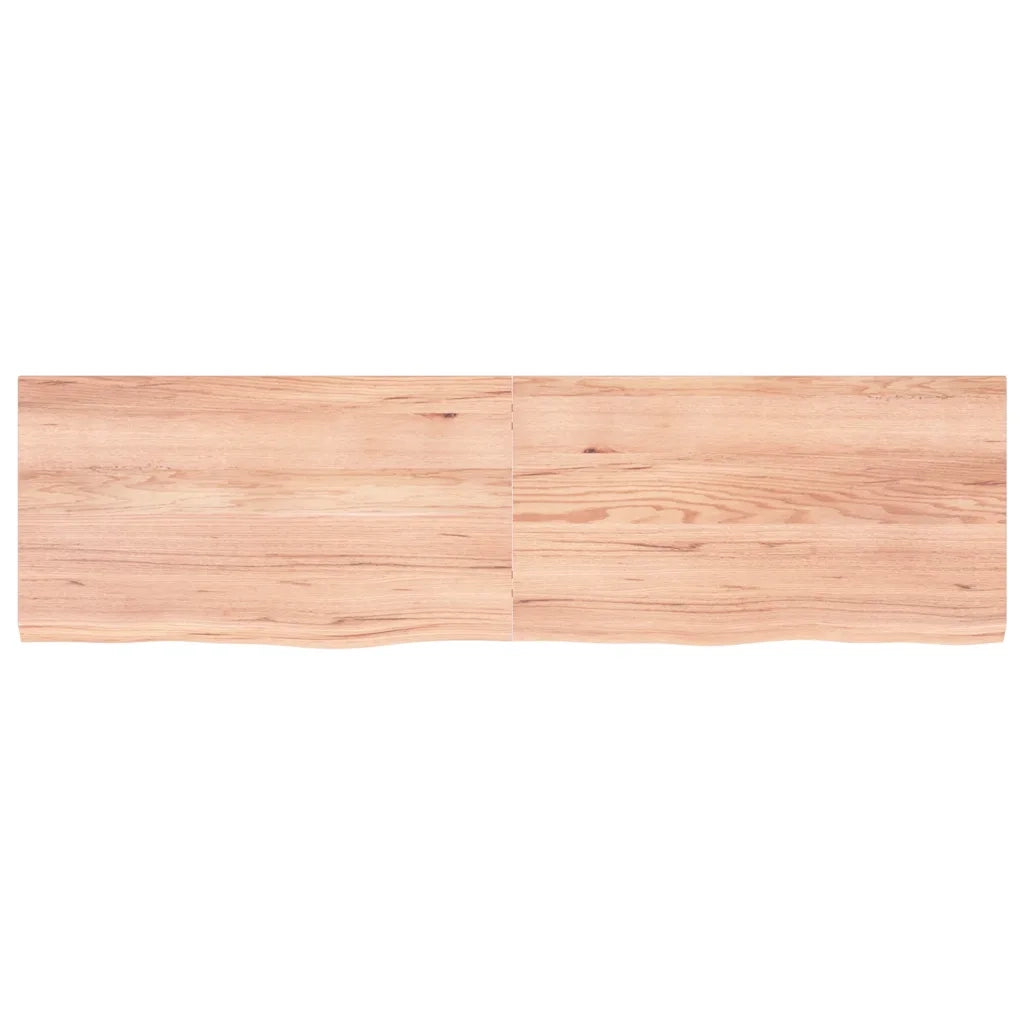 Piano Tavolo Marrone 180x50x(2-4) cm Massello Rovere Trattato