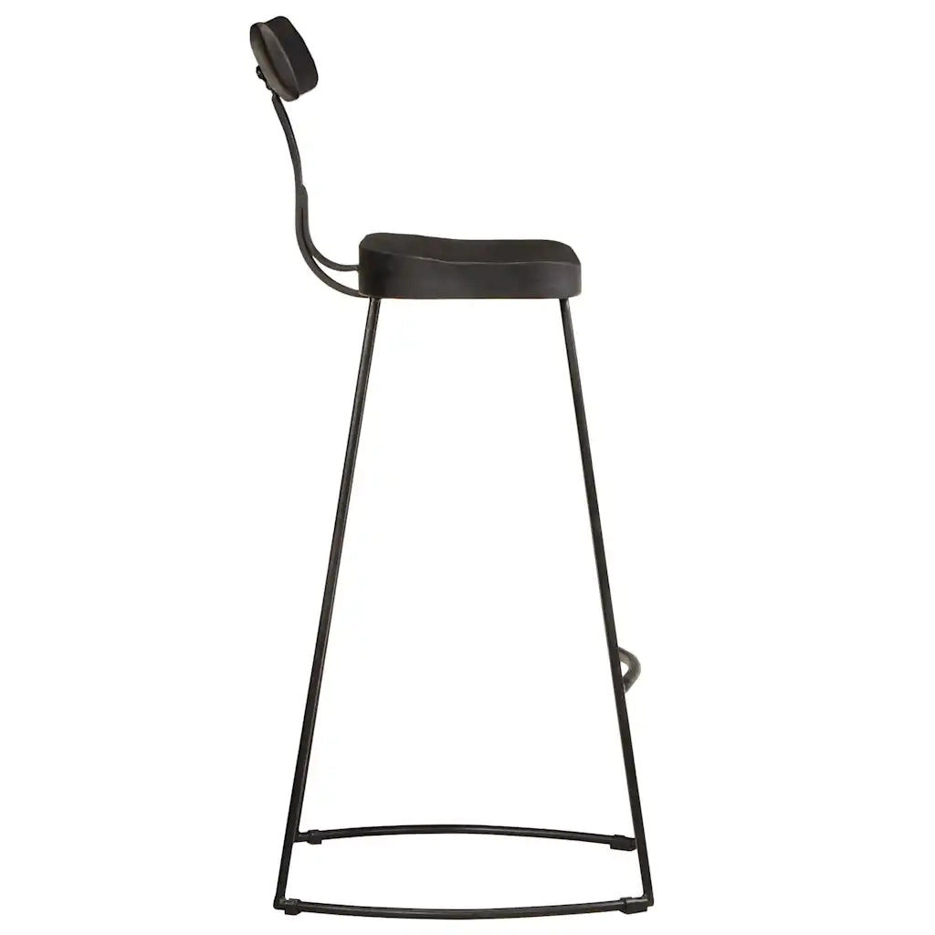Sgabelli da Bar 2 pz Neri 49x43x103 cm Legno Massello di Mango 4013515
