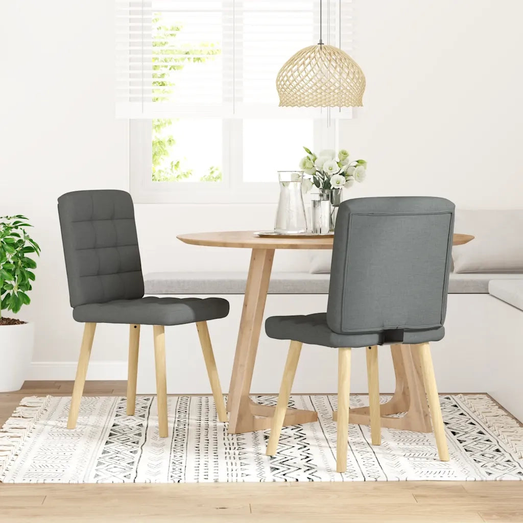 vidaXL Sedie da Pranzo 2 pz Grigio Scuro in Tessuto
