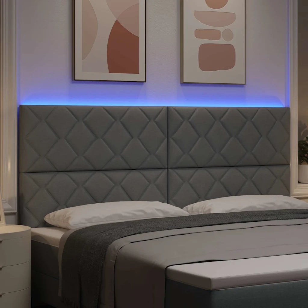 Testiera LED Grigio chiaro 200 cm Tessuto 3338553