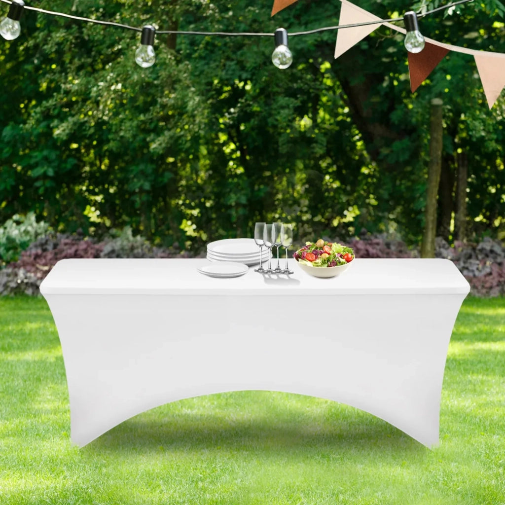 IDMarket - Copertura bianche per tavolo pieghevole 180 cm