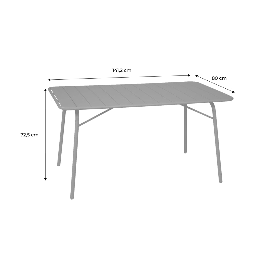 Tavolo da giardino pieghevole in metallo 6 posti, 140cm, antracite