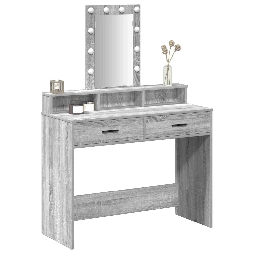 Toeletta | Tavolo da Trucco Grigio 100 x 41 x 140 cm Legno multistrato