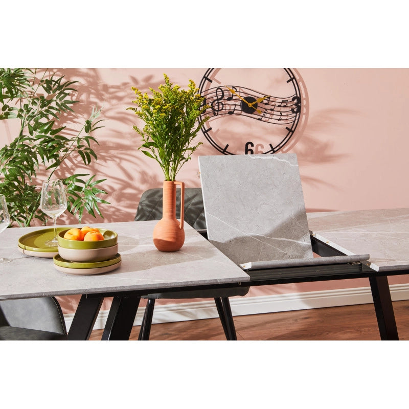 Tavolo Allungabile Wilder Xl Grigio Pietra Venato Bianco 180(220)*90*76cm