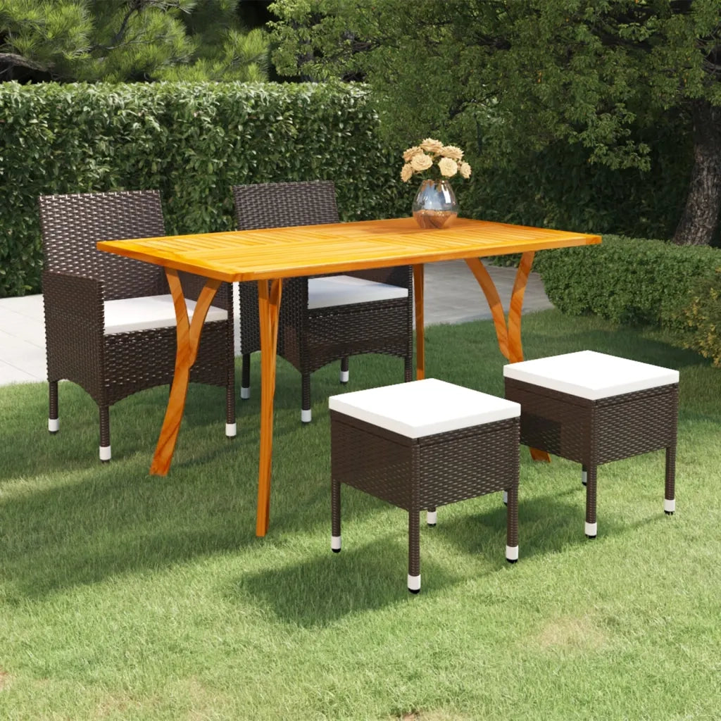 Set Mobili da Pranzo per Giardino 5 pz Marrone 3072120
