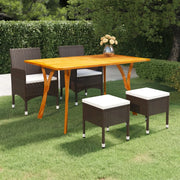 Set Mobili da Pranzo per Giardino 5 pz Marrone 3072120