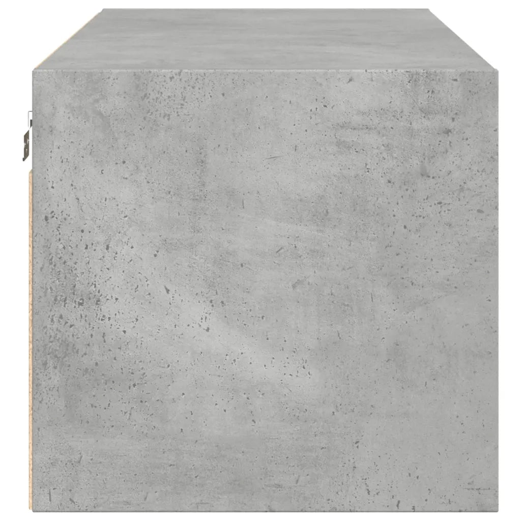 Armadietto a Muro | Mobile a Muro con Ante in Vetro Grigio Cemento 102x37x35 cm