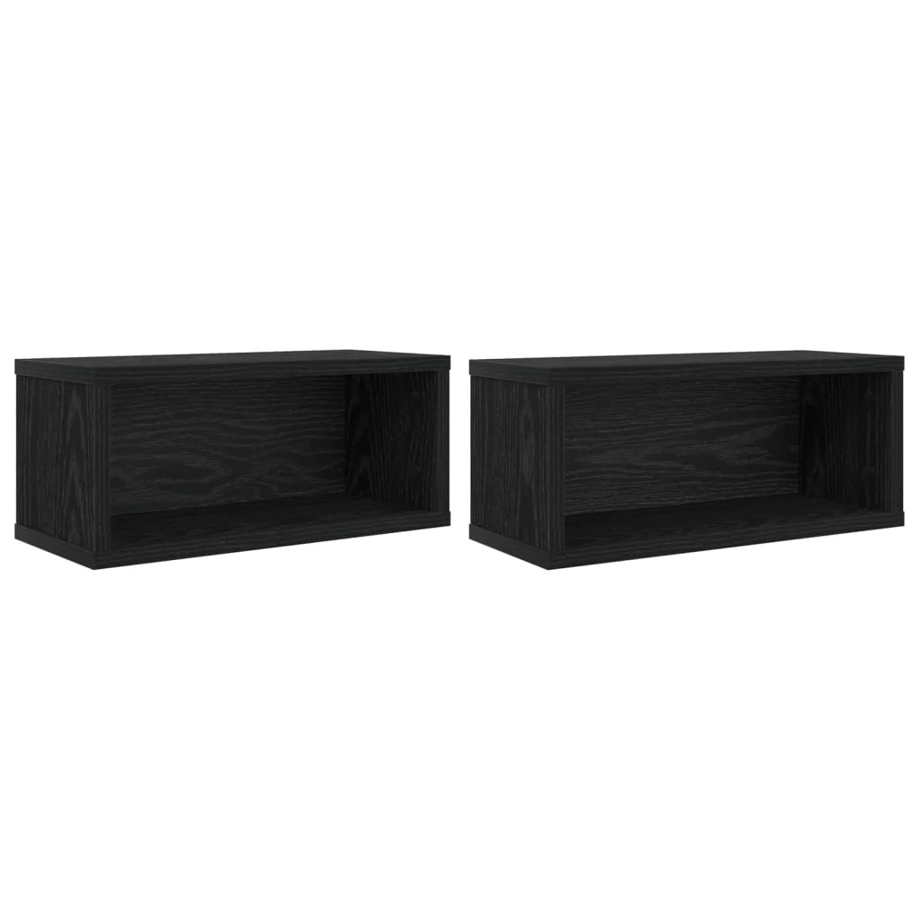 Rack per Stoccaggio CD 2 pz Rovere Nero 40 x 17 x 17 cm 8012710