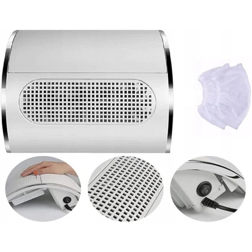 Trade Shop - Aspirapolvere Professionale Per Unghie 40 W Aspiratore Per Manicure Pedicure Bianco -