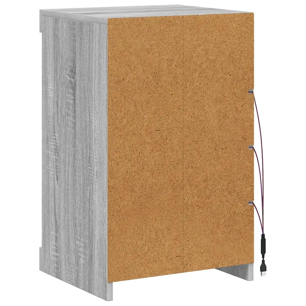 Credenza con Luci LED Grigio Sonoma 41x37x67 cm 836726