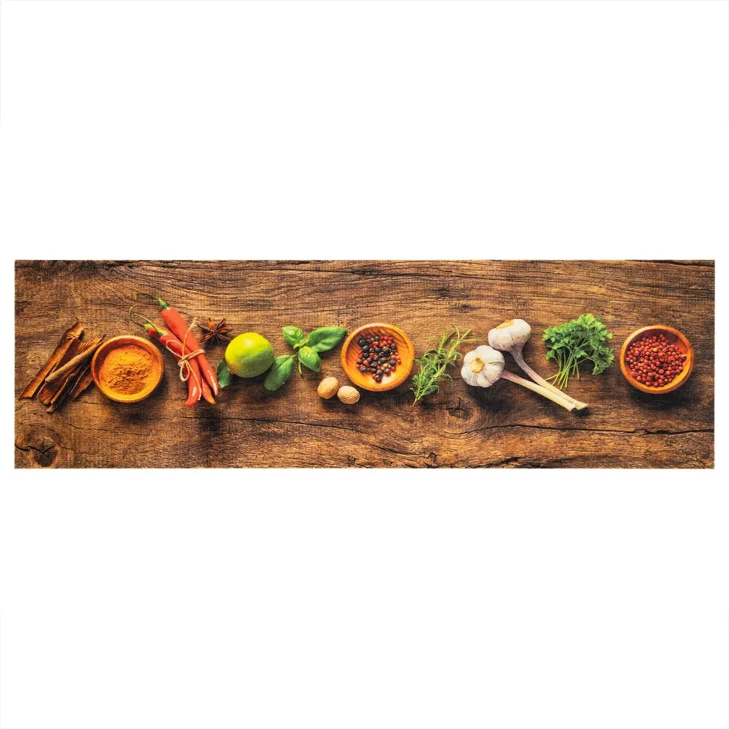 Tappeto da Cucina Lavabile Spezie 45x150 cm Velluto