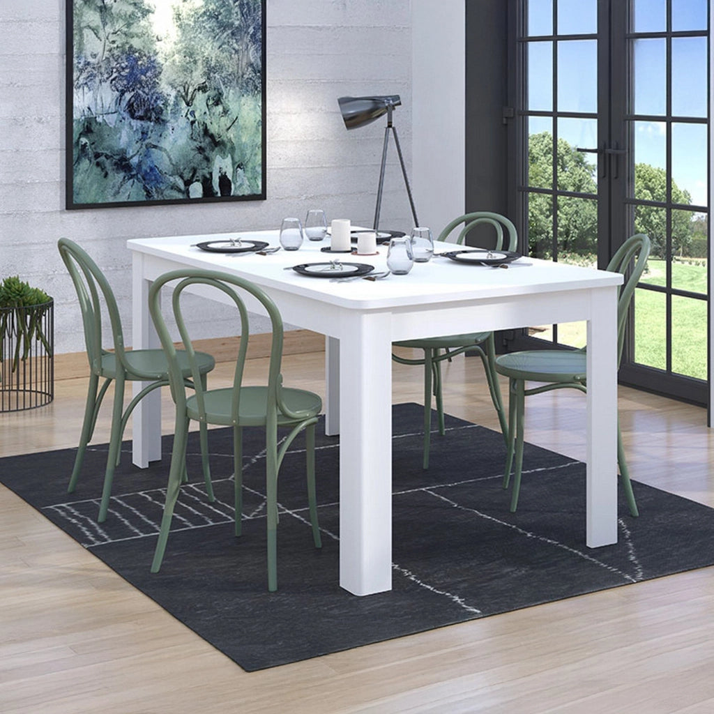 Colosimi, Tavolo Allungabile 8 Posti, 160x90.5x76.5h cm Bianco Lucido