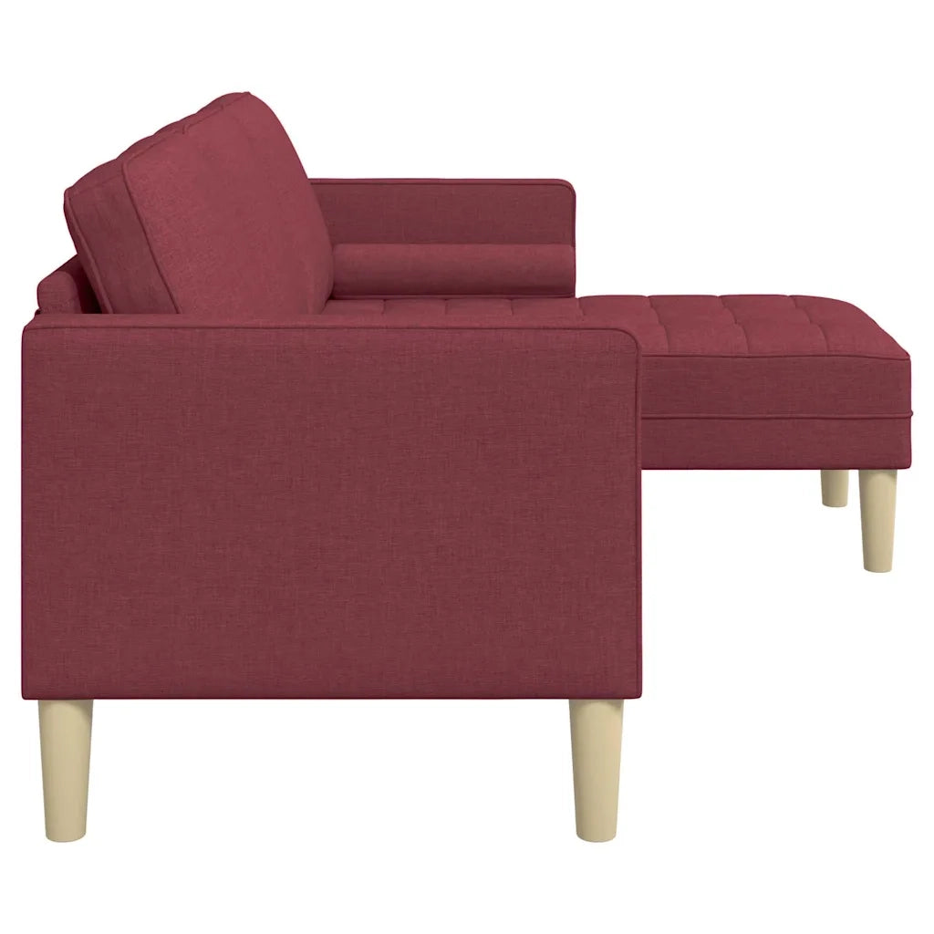 Set di Divano | Divano da soggiorno | Sofa con cuscino Rosso Vino Poliestere