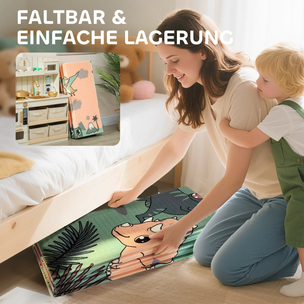 Tappeto gioco per bambini 196x176x1.5 cm ¨C zephmum ¨C pieghevole doppia faccia multicolore