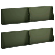 Muro di contenimento 4 pz 80 x 12 x 30 cm Acciaio Verde Oliva 3449096
