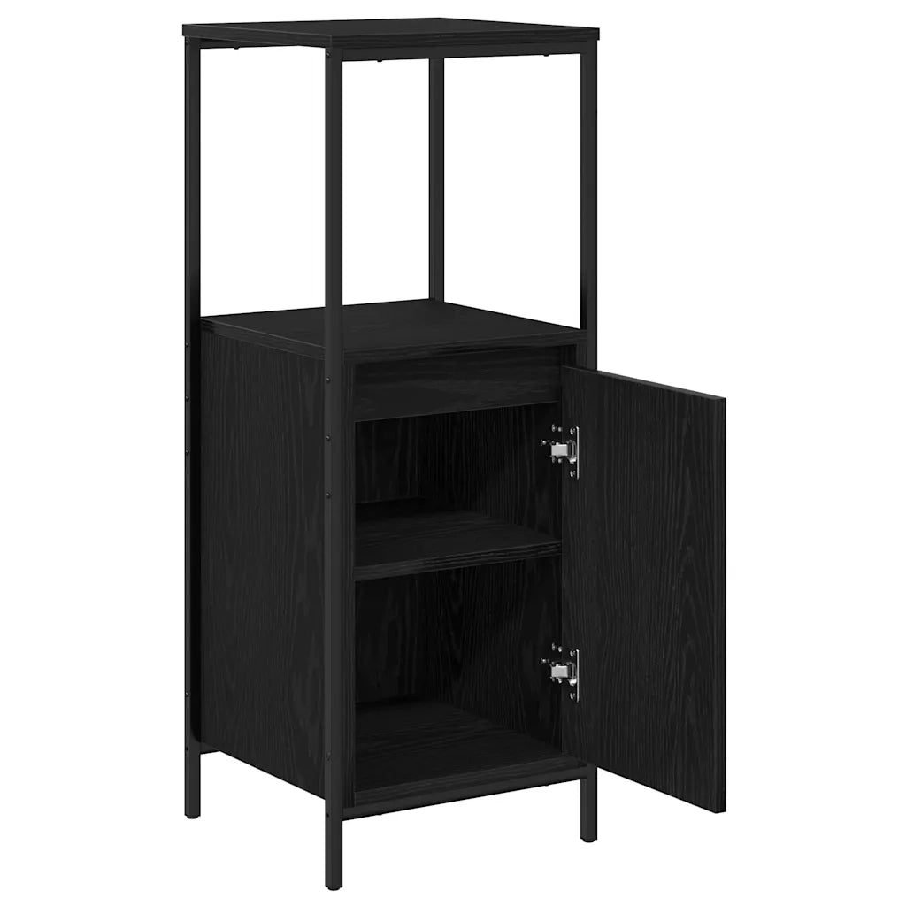 Mobile da Bagno con Ripiani Rovere Nero 36x35x95 cm 861912