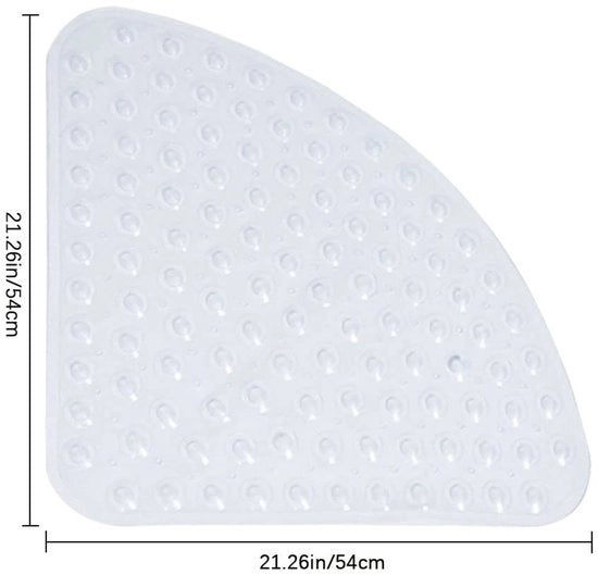 Matrice Antislip per Bagno - Antibatterico - 54 x 54 cm - Bianco Translucido - Fermo Rigidamente in Posizione