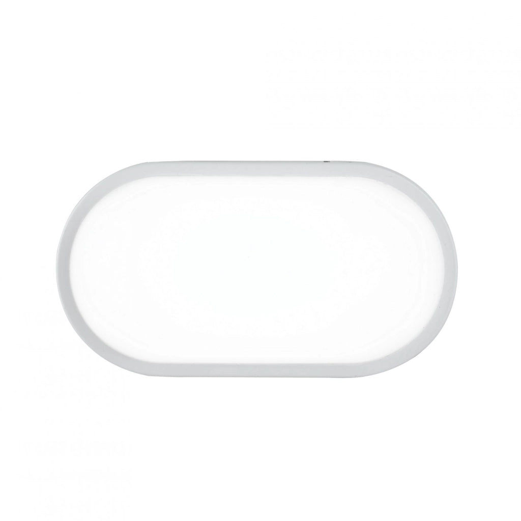 PLAFONIERA LED SHELLY BIANCA OVALE 20W 2500LM CCT 3000K / 4000K  IP65 17,6X8X27,1CM