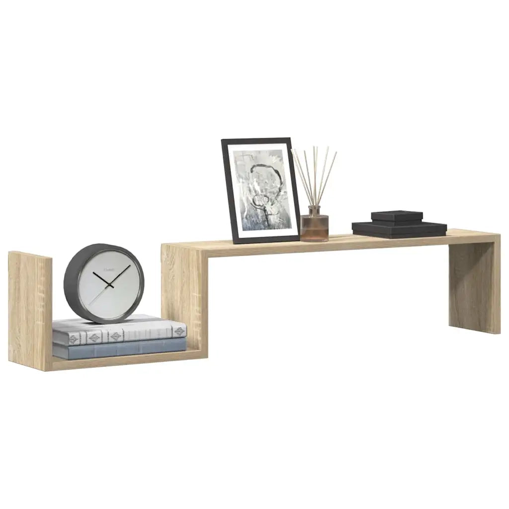 Mensole a Muro 2 pz-Set di 2 Scaffale a parete Rovere Sonoma 100x15x20 cm Legno Multistrato