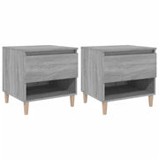 Set di 2 Comodini | Armadio da Notte | Mobiletto da notte Grigio Sonoma 50x46x50 cm in Legno Multistrato