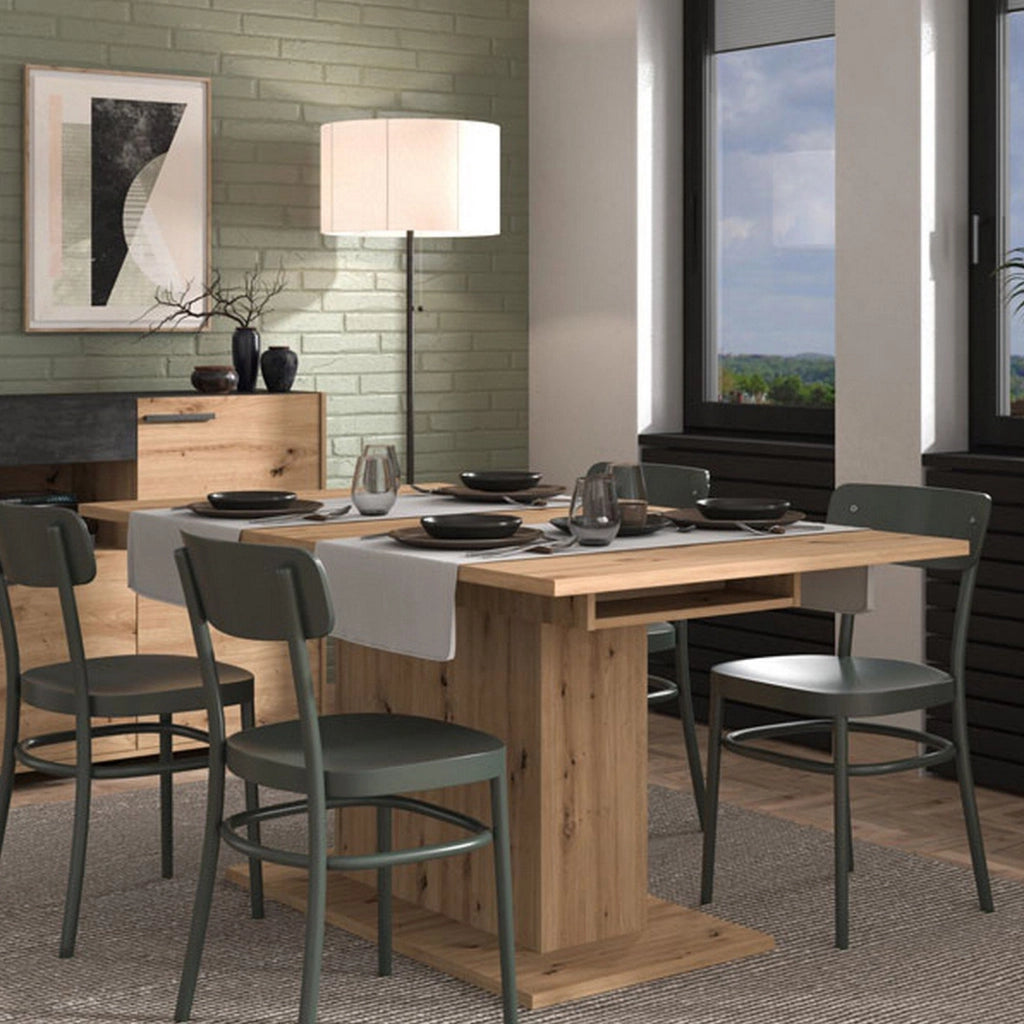 Siano, Tavolo Fisso 6 Posti, 160x91.5x76h cm Marrone Rovere Nodi