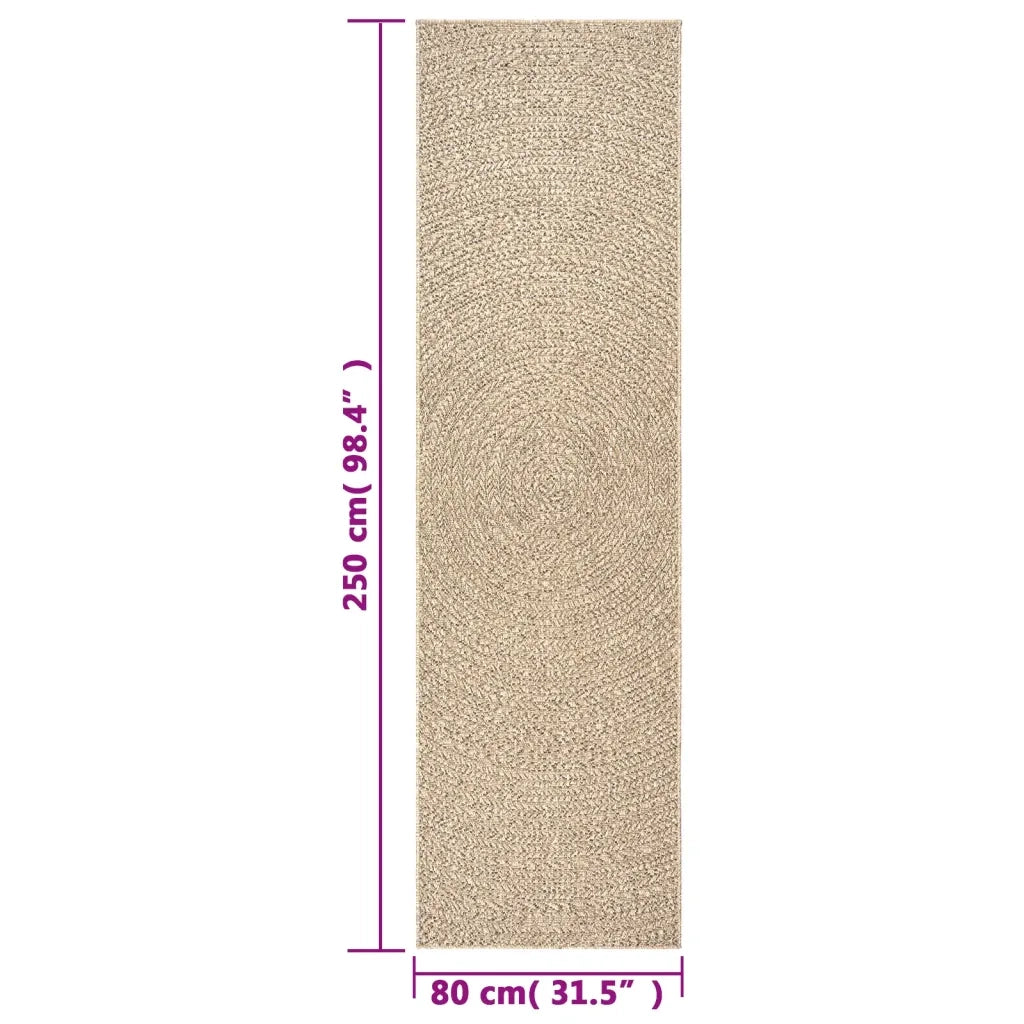 Tappeto del soggiorno | Tappeto ZIZUR 80x250 cm Aspetto Iuta per Interni ed Esterni