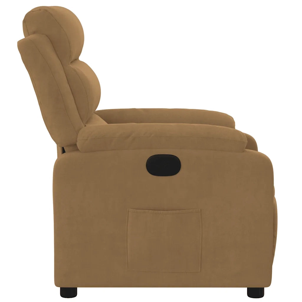 Poltrona Reclinabile Marrone in Velluto 373508