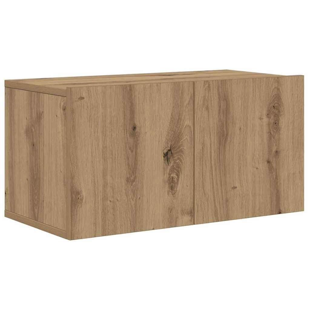 Mobile TV da parete a 4 pezzi salvaspazio design moderno 160 x 30 x 30 cm finitura rovere ingegnerizzato realizzato a mano 02_0056032