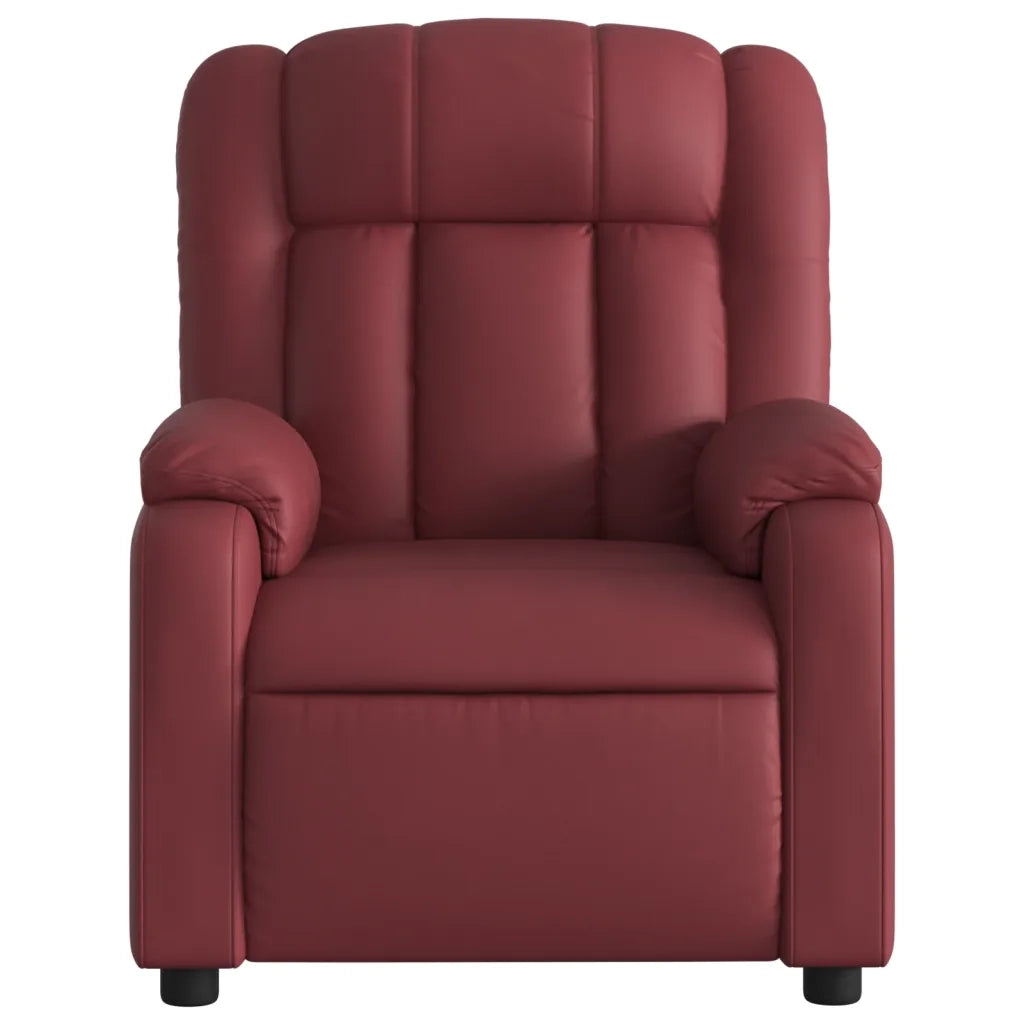 Divano Sedia-Poltrona Massaggiante Reclinabile Rosso Vino in Similpelle 836020
