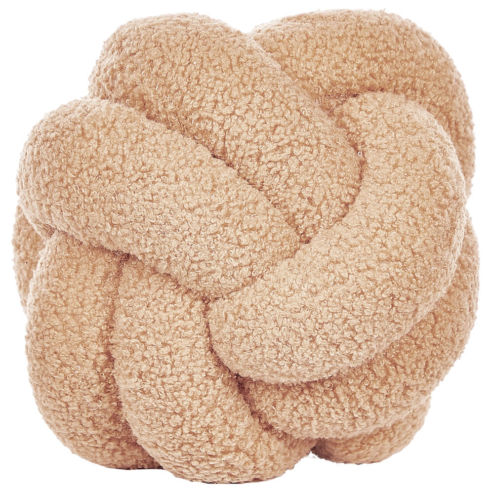 Cuscino Decorativo Cuscino Nodo Velluto Beige 20 x 20 cm Accessori Decorativi