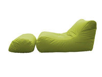 Poltrona Pouf Chaise Longue con Poggiapiedi in Poliestere Verde Avalli