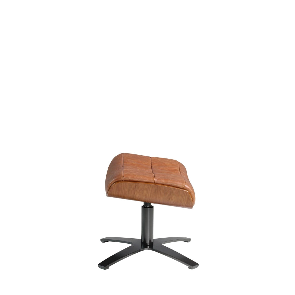 Pouf in pelle marrone