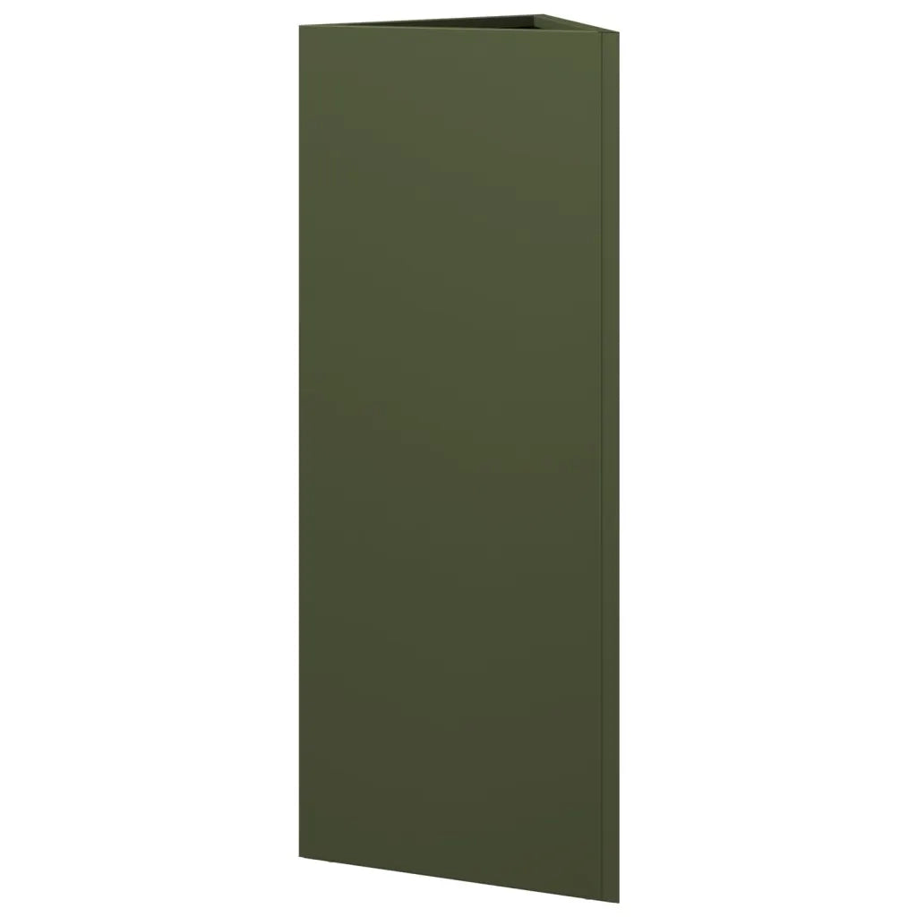 Fioriera | Cassetta per fiori | Vaso da Giardino Verde Oliva Triangolare 30x26x75cm Acciaio