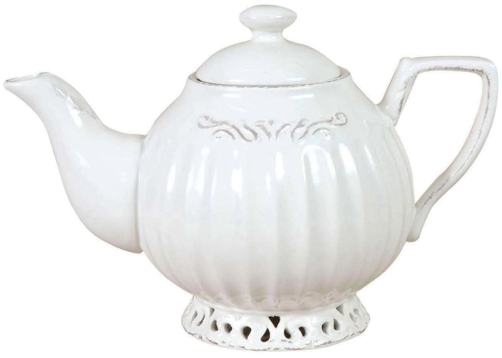 Biscottini Teiera in porcellana bianca Shabby L23xPR14xH16 cm Elegante realizzata fine