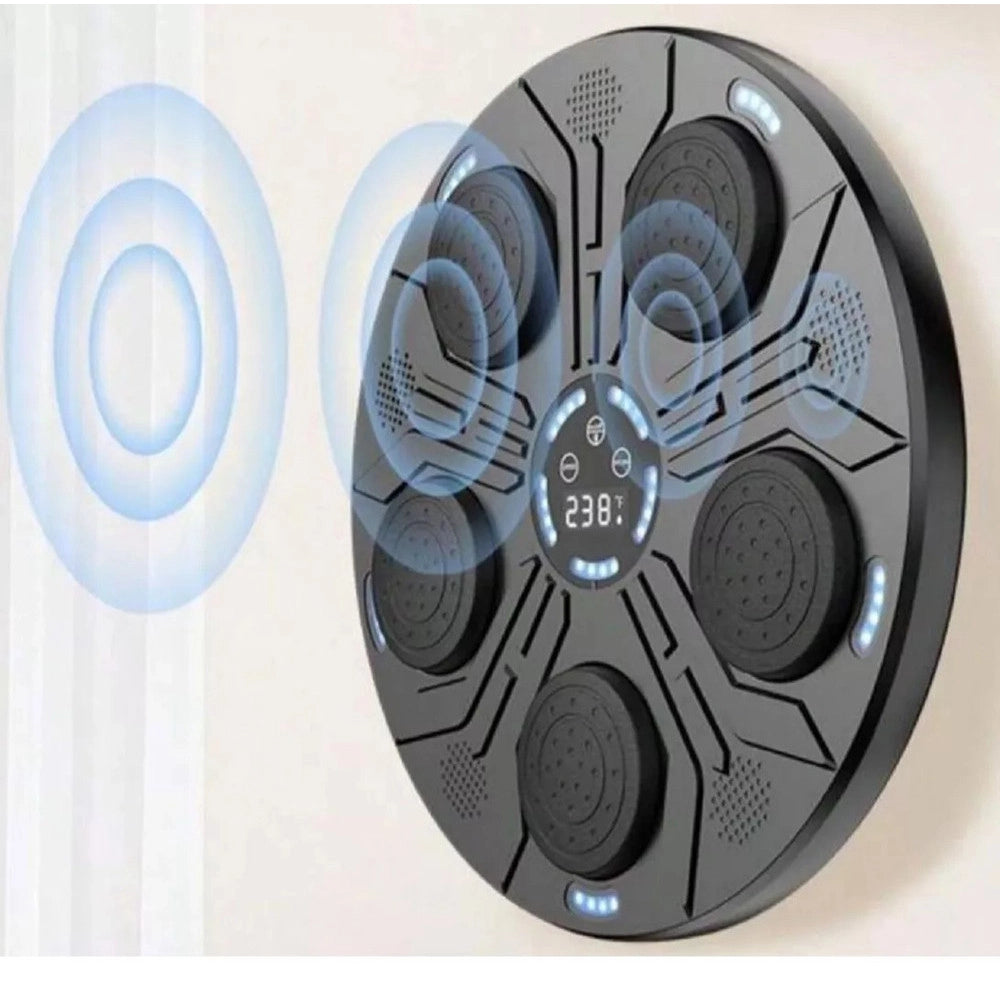 Trade Shop - Macchina Da Boxe Musicale Parete Bluetooth Luce Led Altoparlante Allenamento Casa -