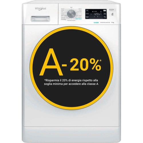 WHIRLPOOL LAVATRICE 9KG 6°SENSOINVERTER/VAP A 1400GIRI FFB 948 BSV IT