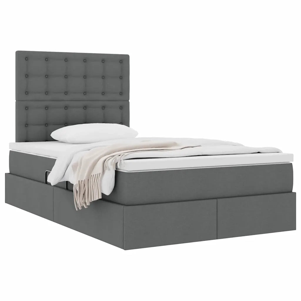 Letto con contenitore e materasso Grigio scuro 120 x 200 cm 3371899