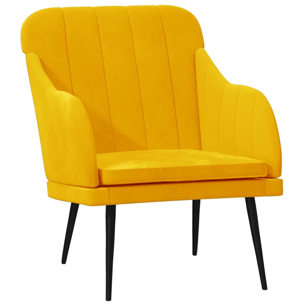 Poltrona Gialla 63x76x80 cm Velluto 351460