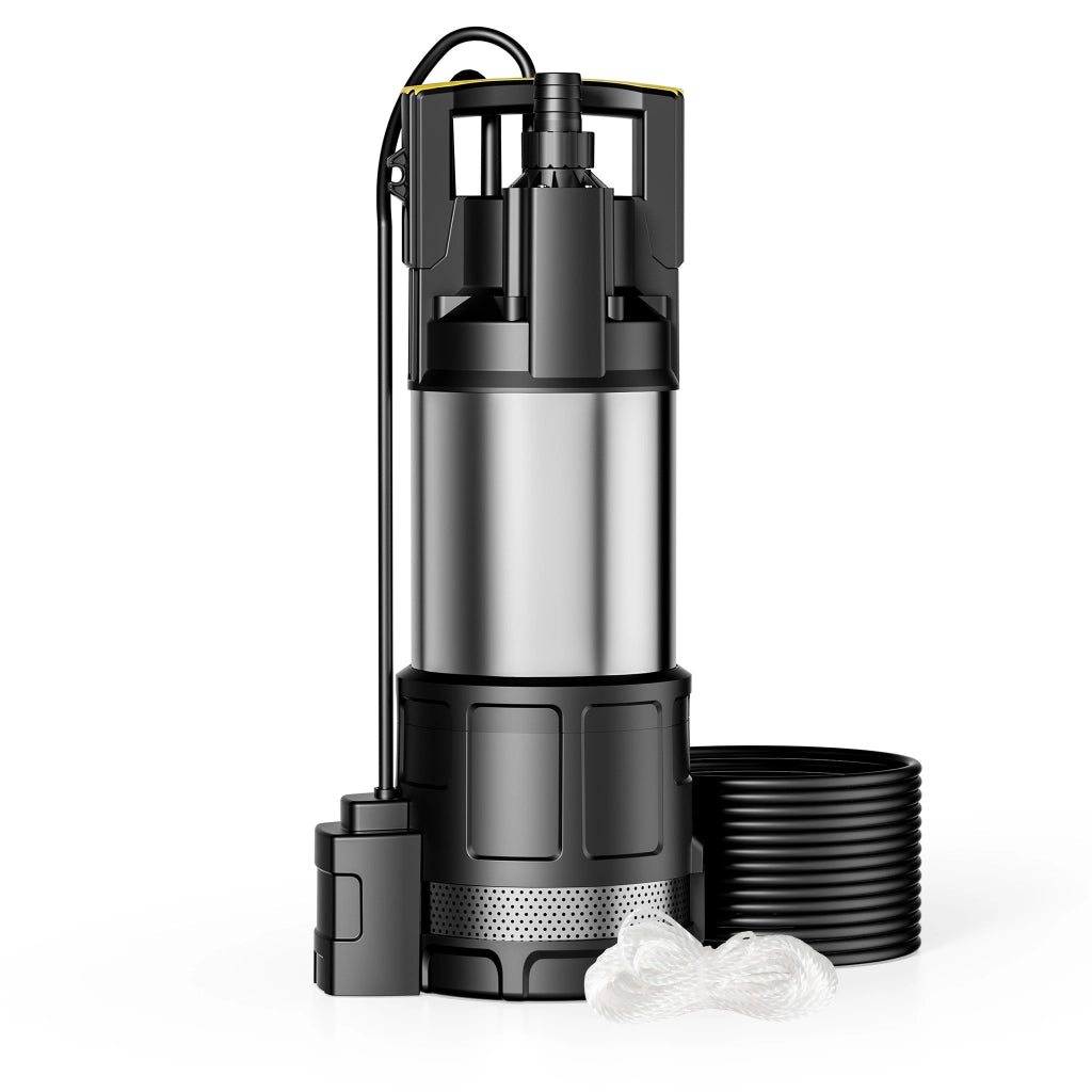 Pompa sommersa, 1200W 6000 l/h, profondità max 7 m, Elettropompa a immersione per pozzi e cisterne